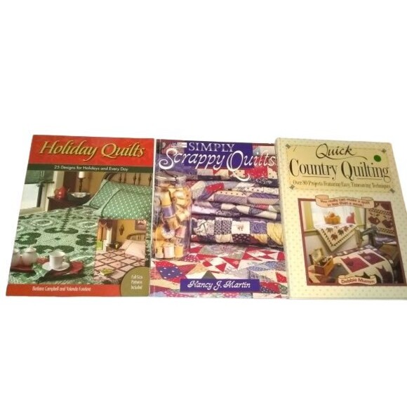 Lot of 3 Quilting Books Holiday Quilts Simply Scrapy Quilts Quick Country Quilts - Picture 1 of 7